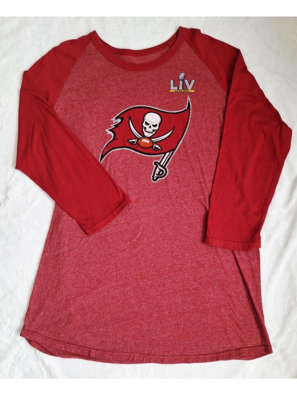 Fanatics Tampa Bay Buccaneers LIV Tom Brady 3/4 Raglan Sleeve Shirt  Red 2x